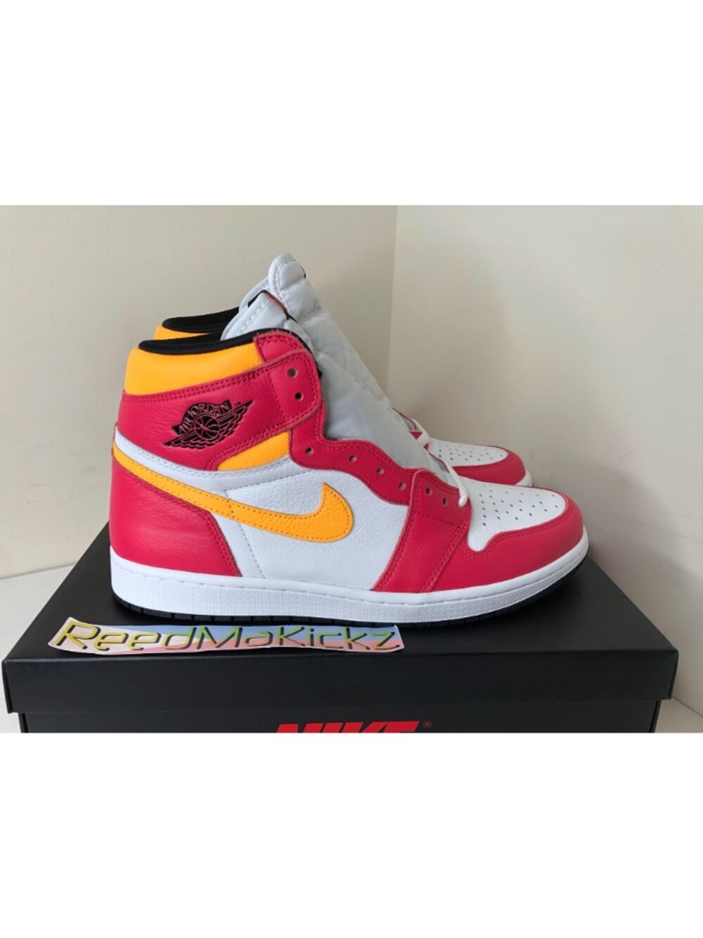 Jordan 1 High Light Fusion Red Mens 11us - Picture 3 of 6